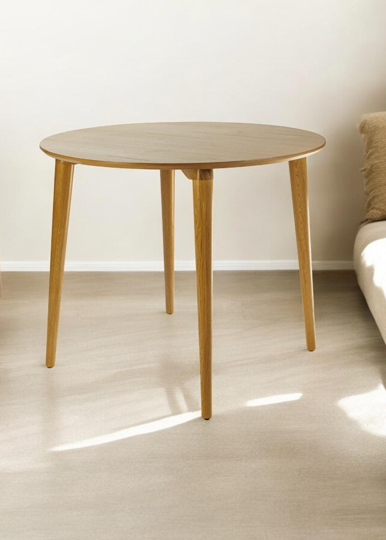 Tavolo da pranzo rotondo - Tavolo da pranzo unico - Tavolo da pranzo in legno - Tavolo minimalista in rovere - Tavolo da pranzo in rovere - Tavolo con