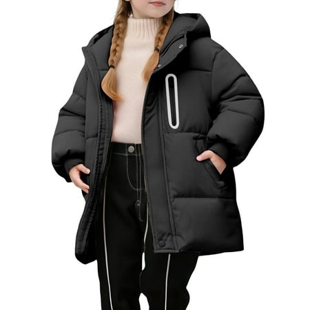 Liyamei Winter Jacket Girls Down Coat Long Jacket Warm Winter Coat Children s Down Jackets Windproof Outdoor Jacket Fashion Children s Jacket Girls Puffer Jacket Size 5-6 Years