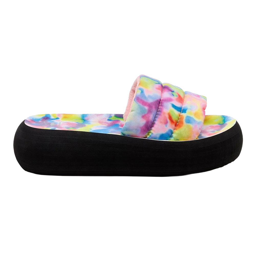 Rocket Dog Womens/ladies Splash Loyal Tie Dye Sliders (pink/multicoloured) - Size UK 8 | Rocket Dog Sale | Discount Designer Brands