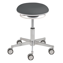 Mayer Sitzmöbel, Funktionsdrehhocker mit 3D-Sitzelement 1353, Graphitgrau, Kunstleder, Alu-Fußkreuz, 1353_01_30585 Image