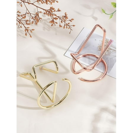 2Pcs 2 Colors Cell Phone Stand Business Card Holder Mobile Phone Holder Iron Cellphone Display Frame Metal Wire Cellphone Cradle Dock for All Mobile Smart Phone Tablet Display Mixed Color