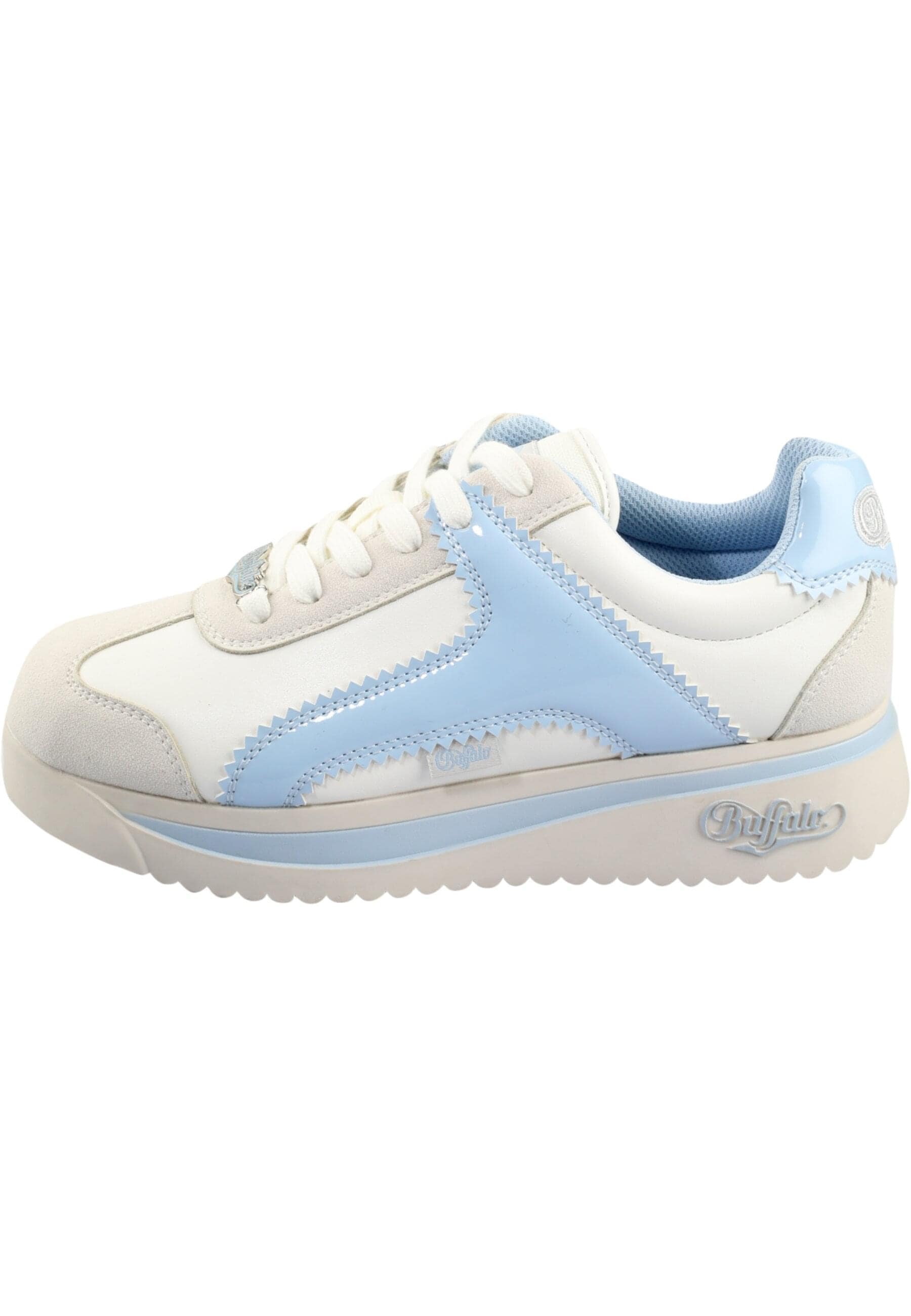 Trainingsschuh BUFFALO "Buffalo MALIBU", Damen, Gr. 42, cream, blau, weiß, Polyurethan, Schuhe