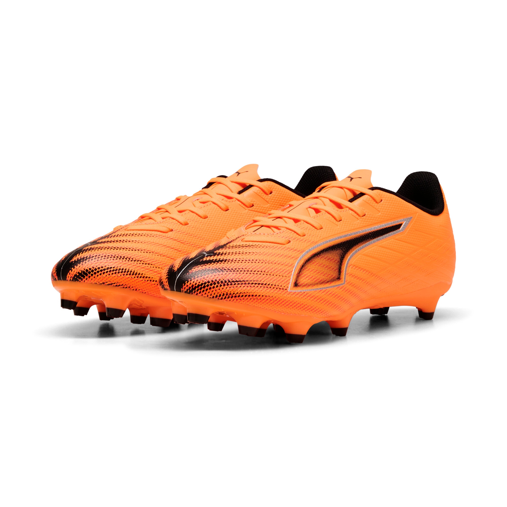 Fußballschuh PUMA "ULTRA 6 PLAY FG/AG", Damen, Gr. 46,5, heat fire, puma schwarz, glowing rot, Synthetik, Schuhe Fußballschuh, für Rasenplätze