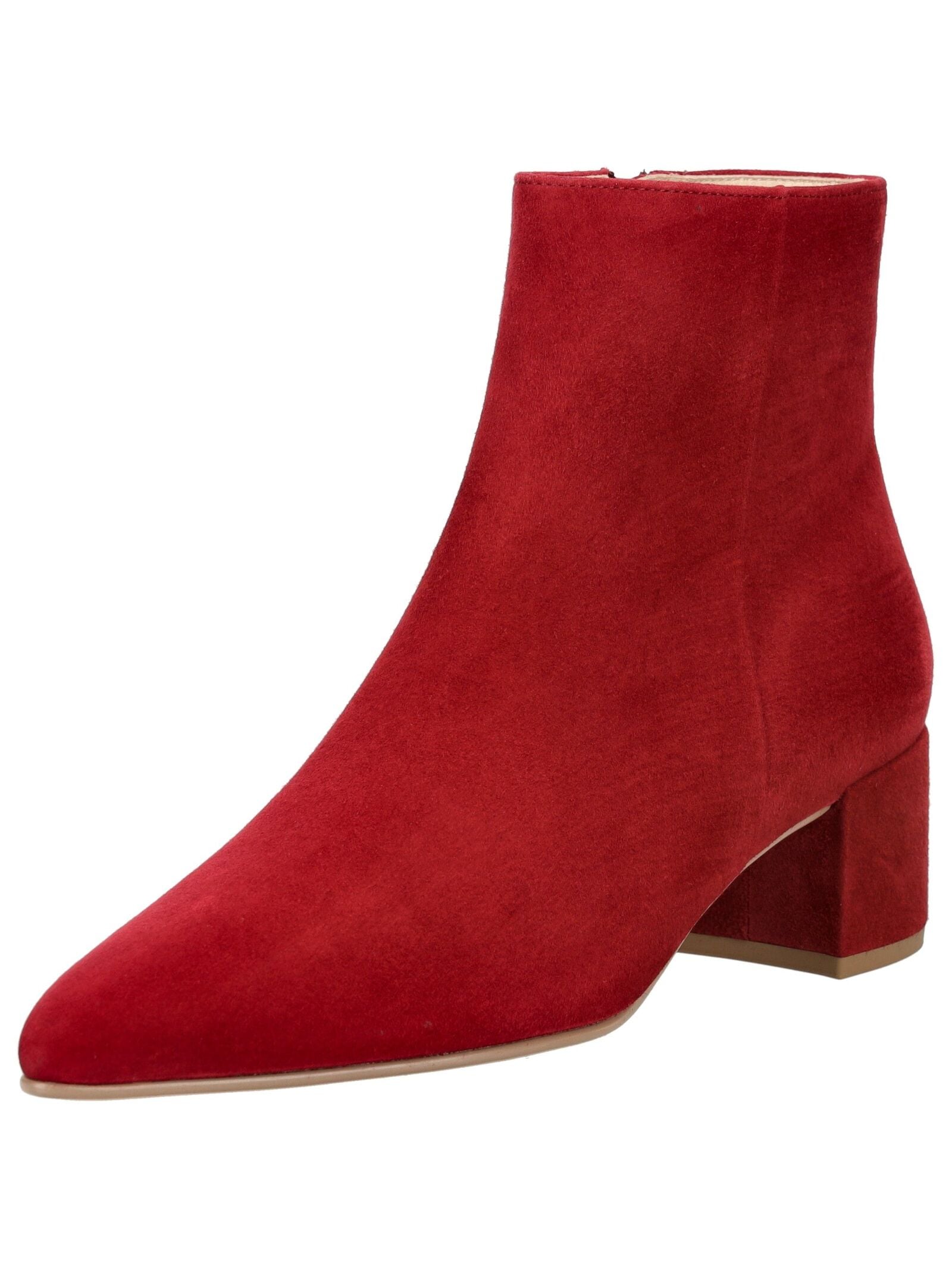 Stiefelette HÖGL "Högl Stiefelette Veloursleder", Damen, Gr. 37, rot (weinrot), Veloursleder, Schuhe Stiefelette