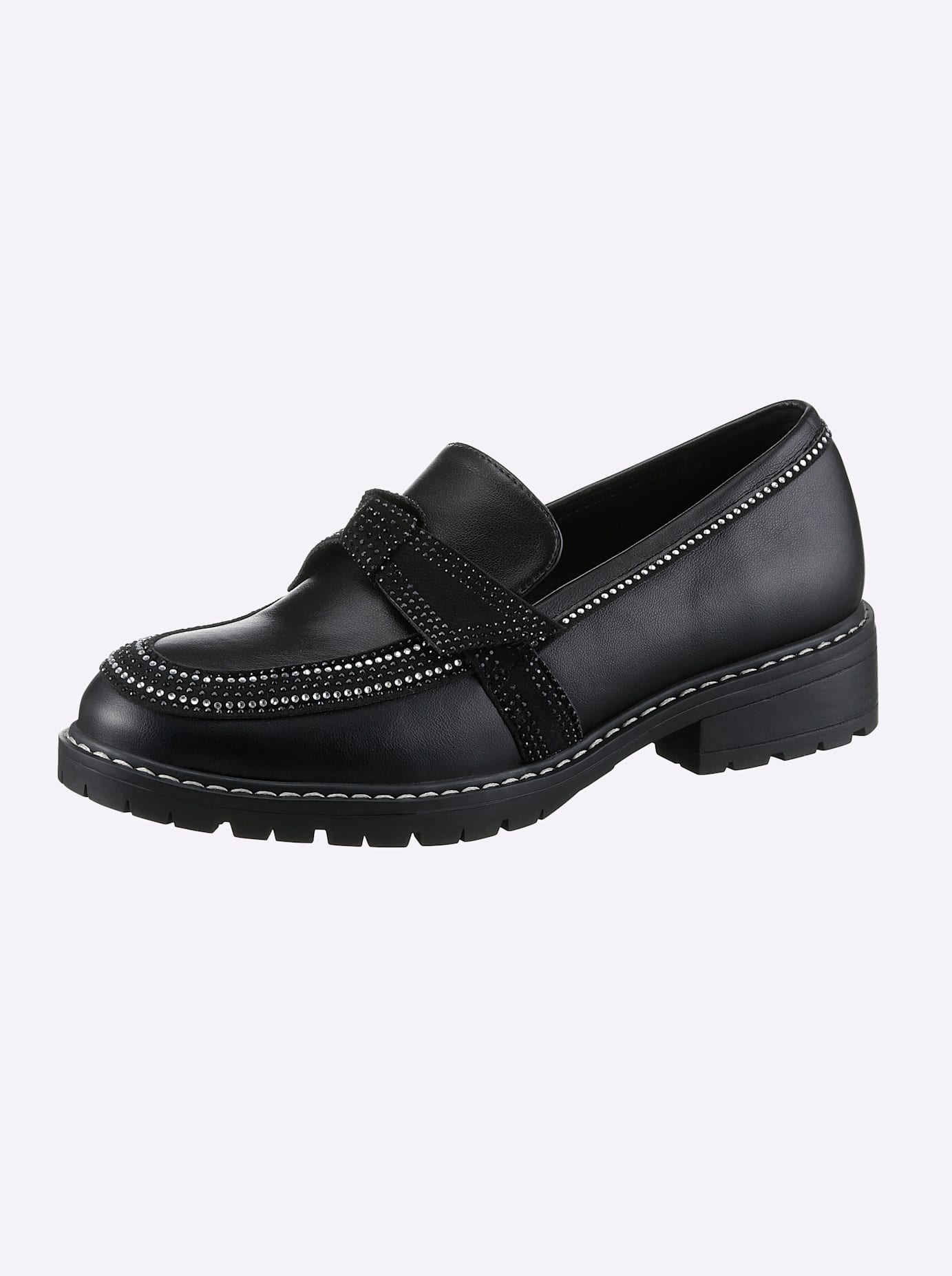 Slipper HEINE, Damen, Gr. 37, schwarz, Synthetik, Schuhe Slipper