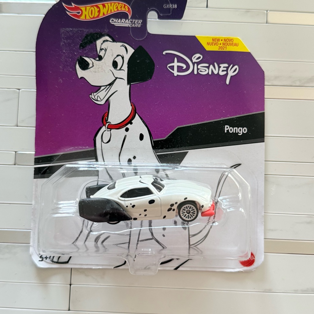 Disney Toys | 2021 Hot Wheels Disney Pixar Character Car 101 Dalmations Pongo | Color: Black/White | Size: One Size
