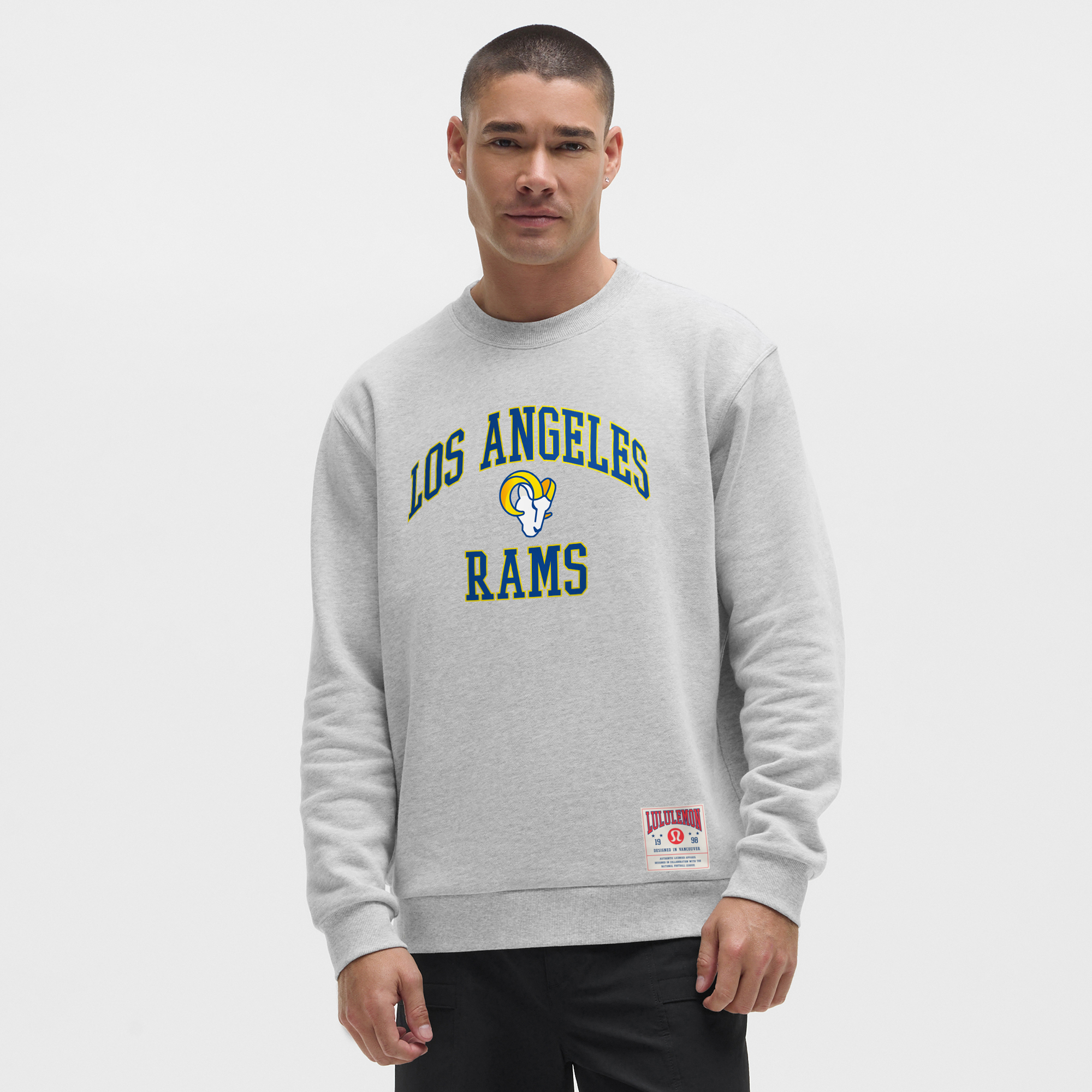 lululemon Heathered Silver Drop Los Angeles Rams Steady State Sweatshirt für Herren Image