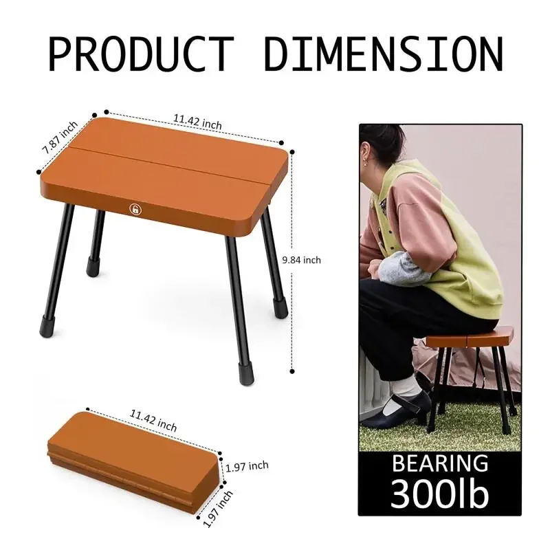 Camping-Klapphocker, ultraleicht, tragbar, Mini-Stuhl, robustes Aluminium, zum Angeln, Wandern, Picknick, Strand, Outdoor, Fußstütze Image