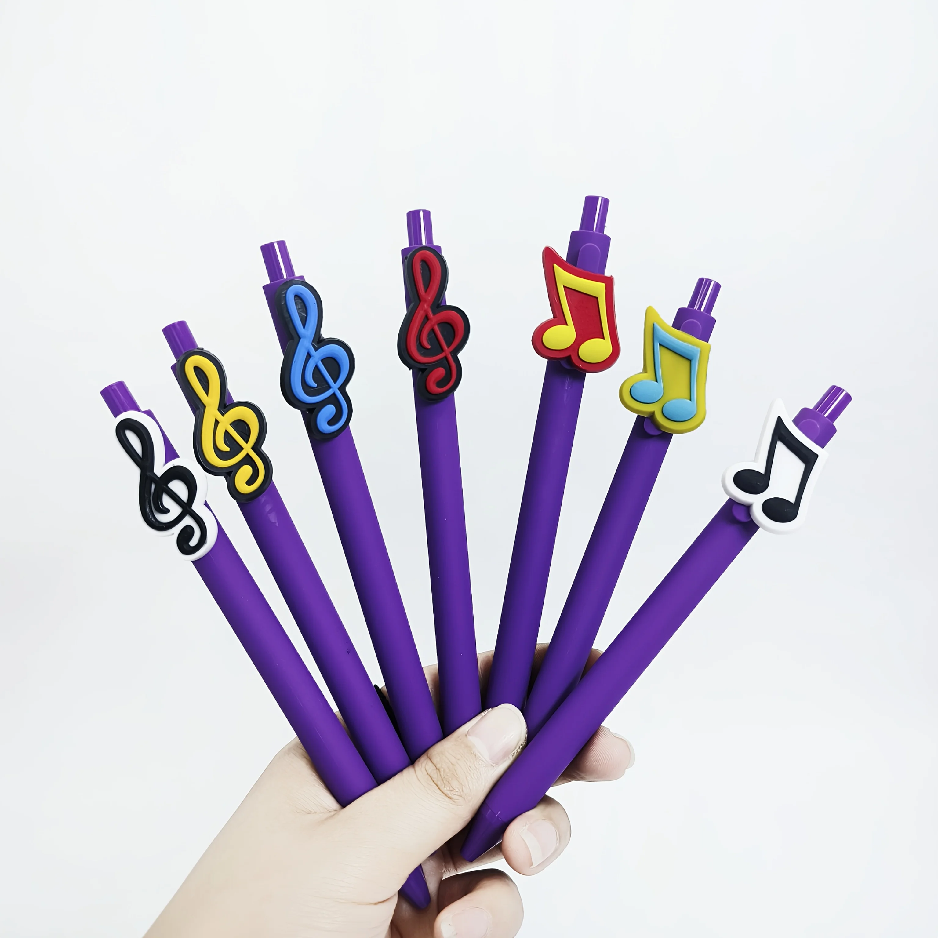 14-teiliger Patch-Stift aus der Musikserie, PVC-Kugelschreiber aus weichem Gummi, Geschenkstift für die Unterschrift der Schüler, zufälliger Stil Image