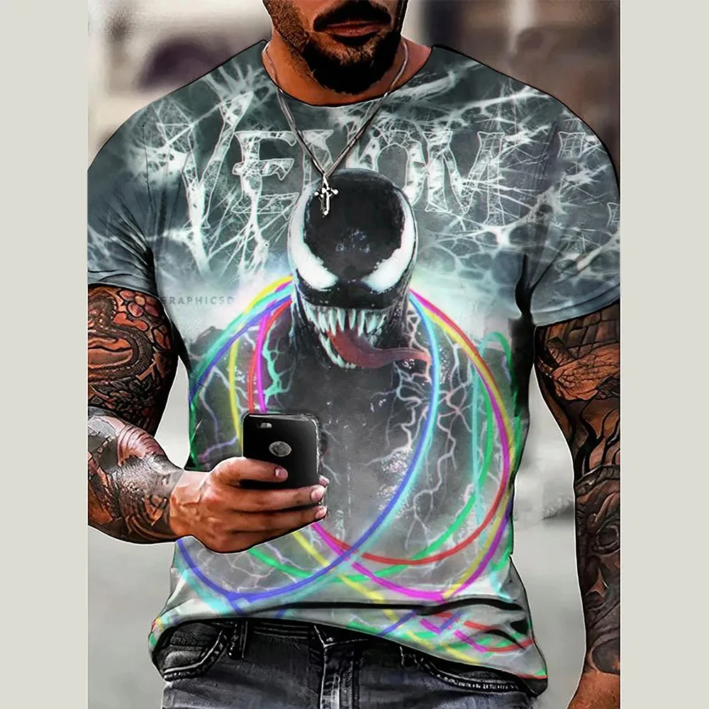 Disney 2025 3D gedruckt sommer neue männer T-shirt lässig Venom T-shirt männer kurzarm T-shirt männer kleidung