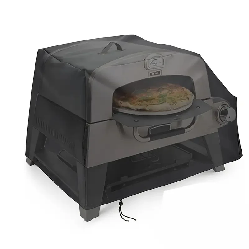 Drei-in-Eins-Staubschutz für Pizzaofen, silberfarben beschichteter Pizza-Backdeckel für den Außenbereich – nur Schutzhülle Image