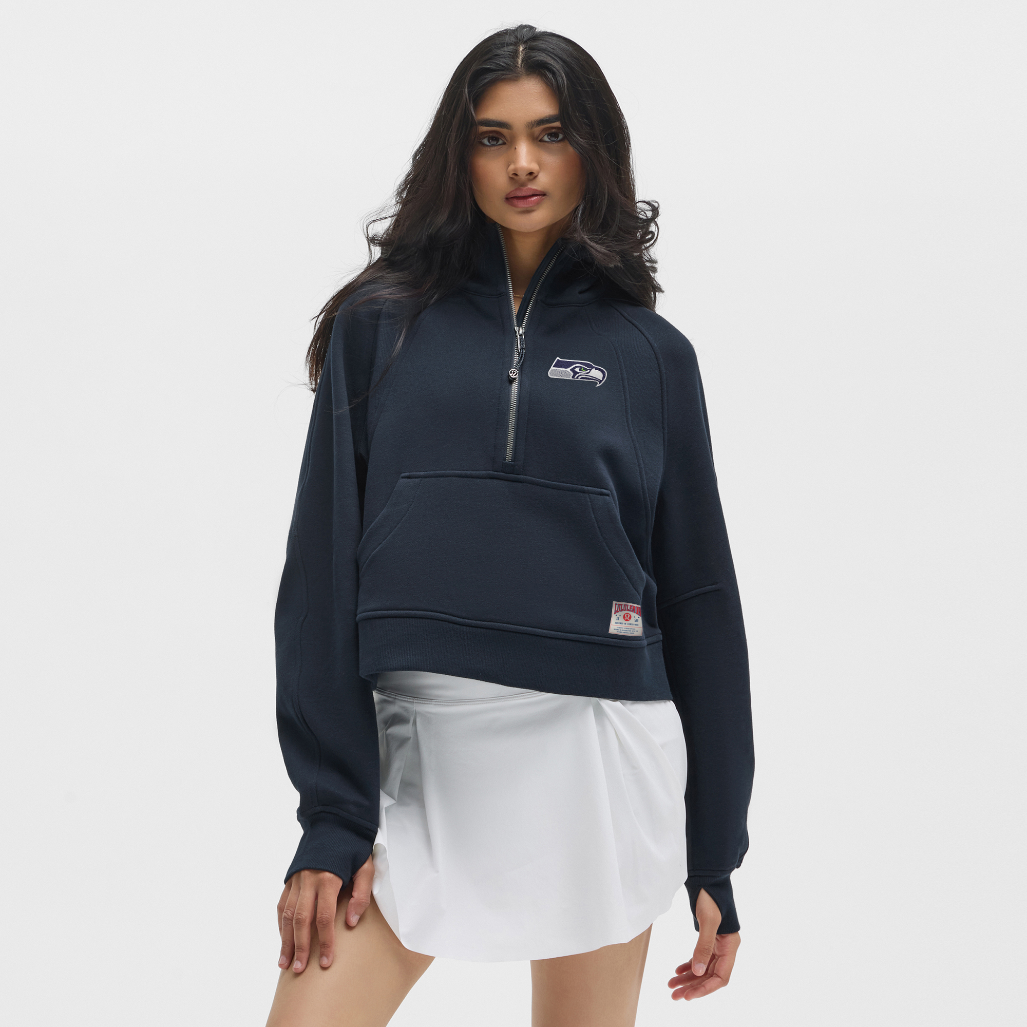 Damen-Kapuzenpullover „Seattle Seahawks Scuba“ mit übergroßem Reißverschluss in True Navy von lululemon