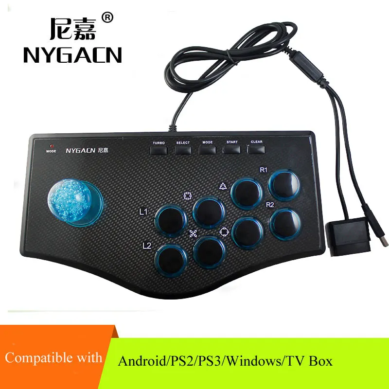 USB Arcade Fight Stick Street Fighting Joystick Gamepad-Controller für PS3 / PC / Android, USB PC Street Fighter Arcade Game