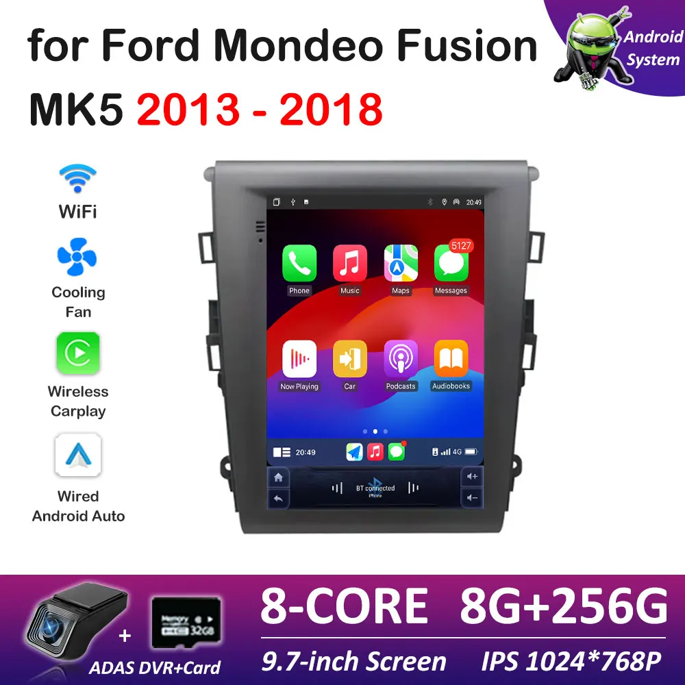 Für Ford Mondeo Fusion MK5 2013 2014 2015 2016 - 2018 IPS Touchscreen Android 16 System DSP Stereo Auto-Multimedia-Player 4G Image