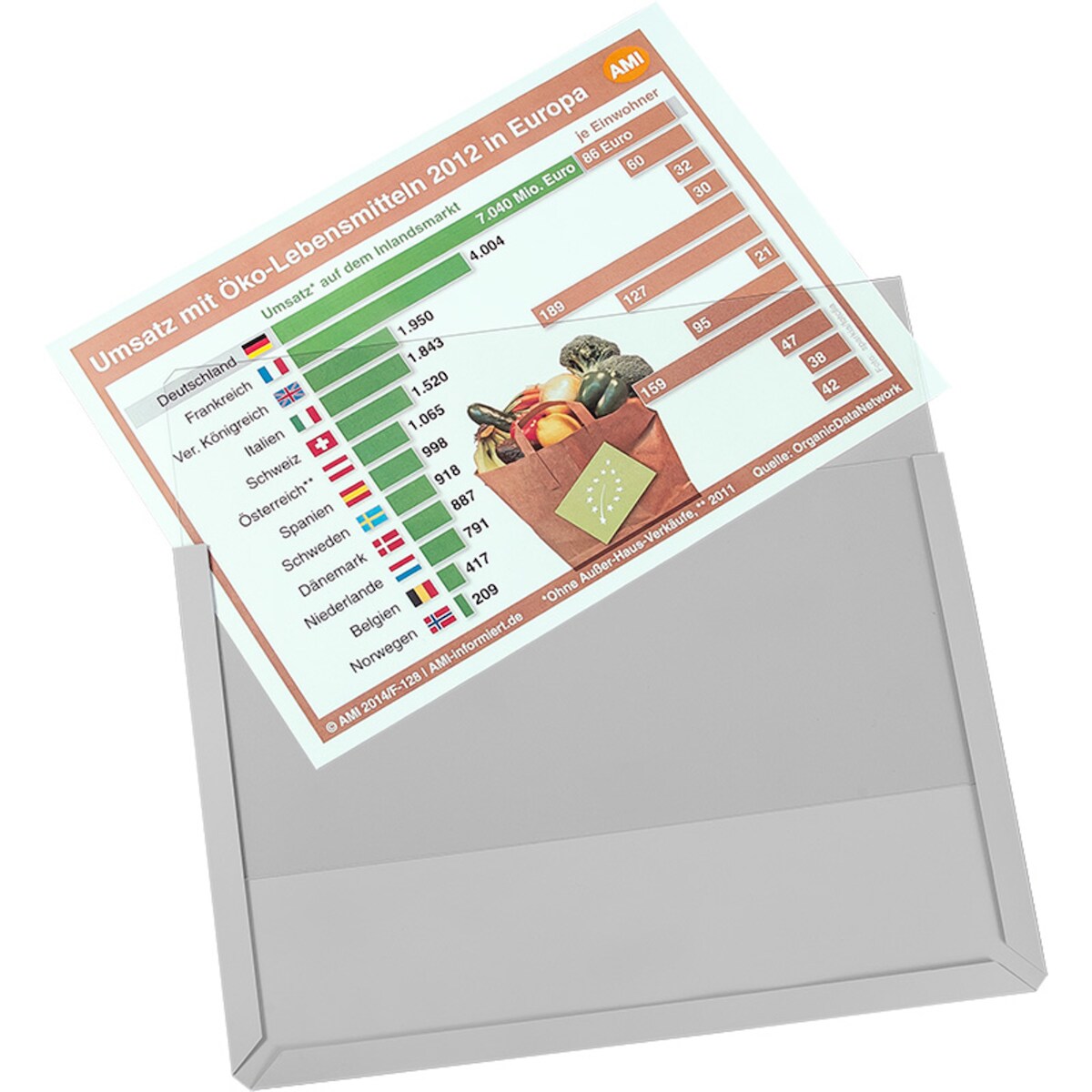 Eichner Sichttasche Magnet 9218-01820-00 A4 quer transparent 10 Stück Image