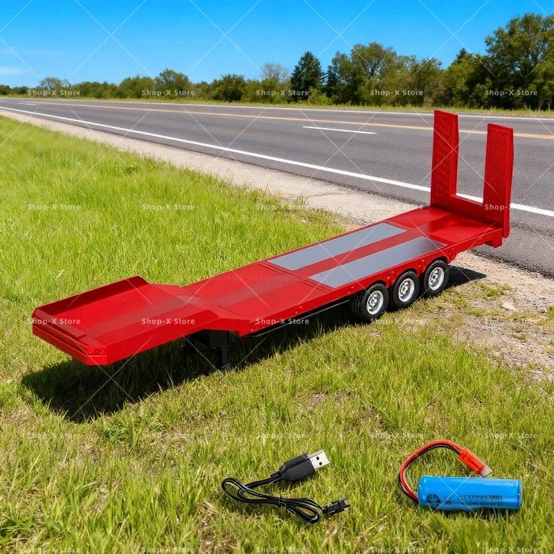 Car Toys Huina 1502 Rc Trailer 1/18 Platform Semi Trailer For 1:18 770s Rc Tractor Truck Remote Control Cars Vehicle Hobby Model