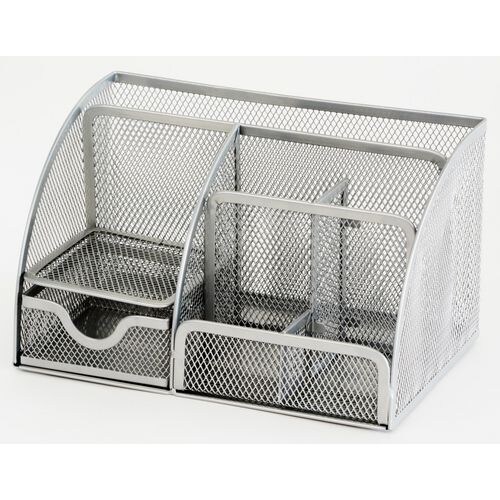 Viking Schreibtisch-Organizer Metallnetz Silber 22,2 x 14 x 12,5 cm Image