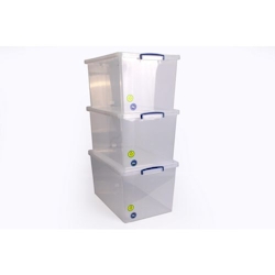 Really Useful Box Kunststoff Archivbox 83 L Transparent 44 x 68,5 x 36,8 cm 3 Stück Image