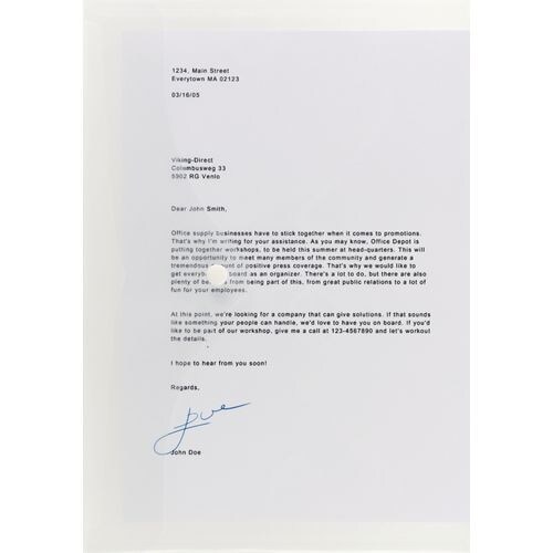 Viking Dokumentenmappe DIN A4 Druckknopf PP (Polypropylen) Quer 23,5 (B) x 33,5 (H) cm Transparent 5 Stück Image