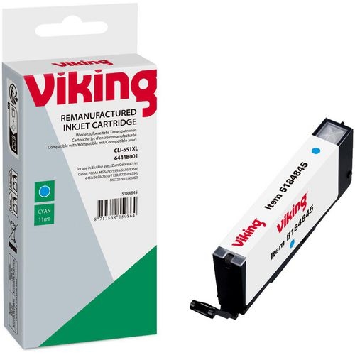 Viking CLI-551C XL Kompatibel Canon Tintenpatrone Cyan Image