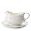 Portmeirion Home & Gifts Gravy Boat & Stand, Porcelain, White, 22.5 x 18 x 10 cm