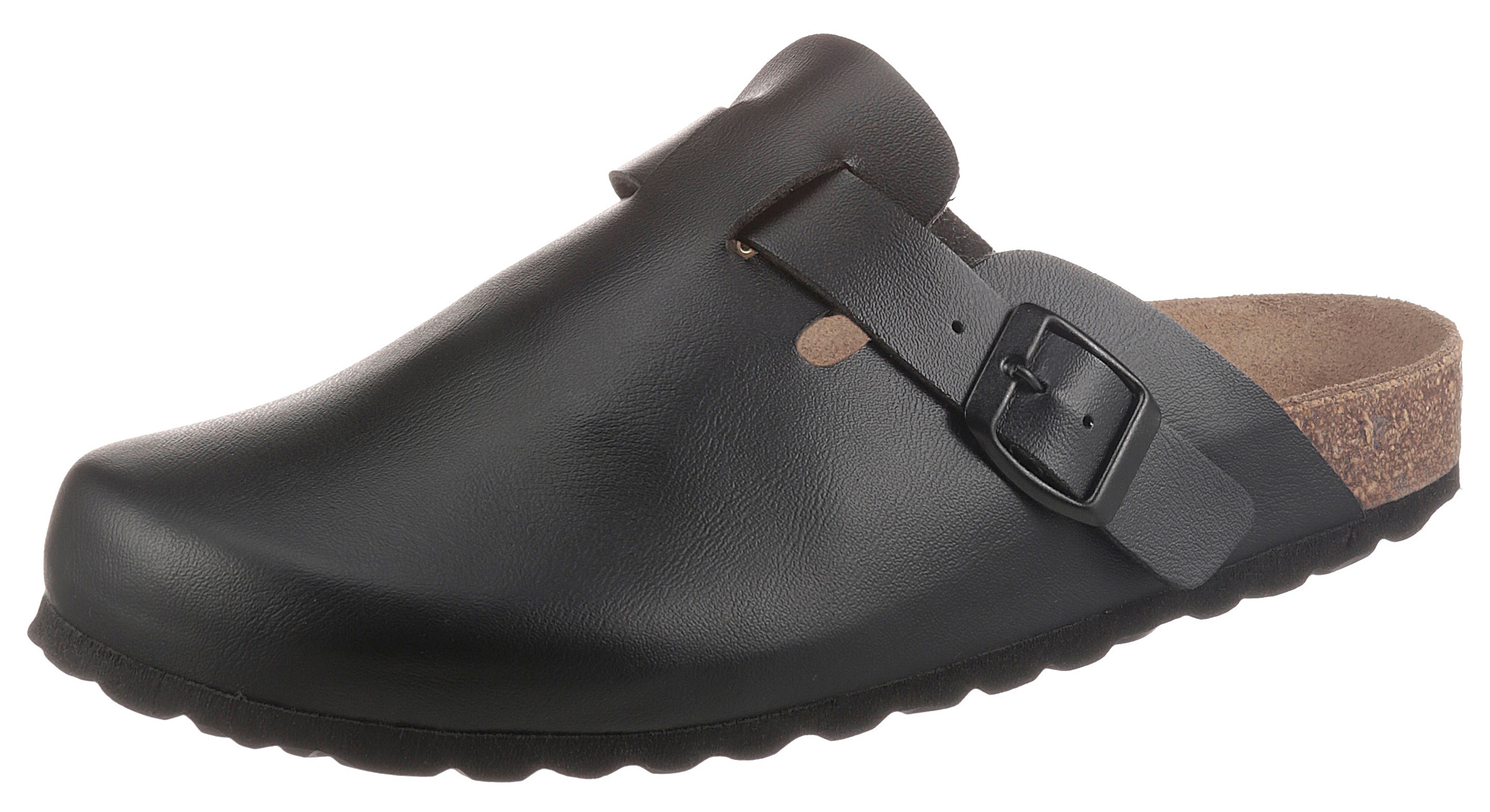 Clog ANISTON SHOES, Damen, Gr. 38, schwarz, Lederimitat, unifarben, Schuhe Clog, Gartenschuh, Berufsschuh, Hausschuh in klassischer Form
