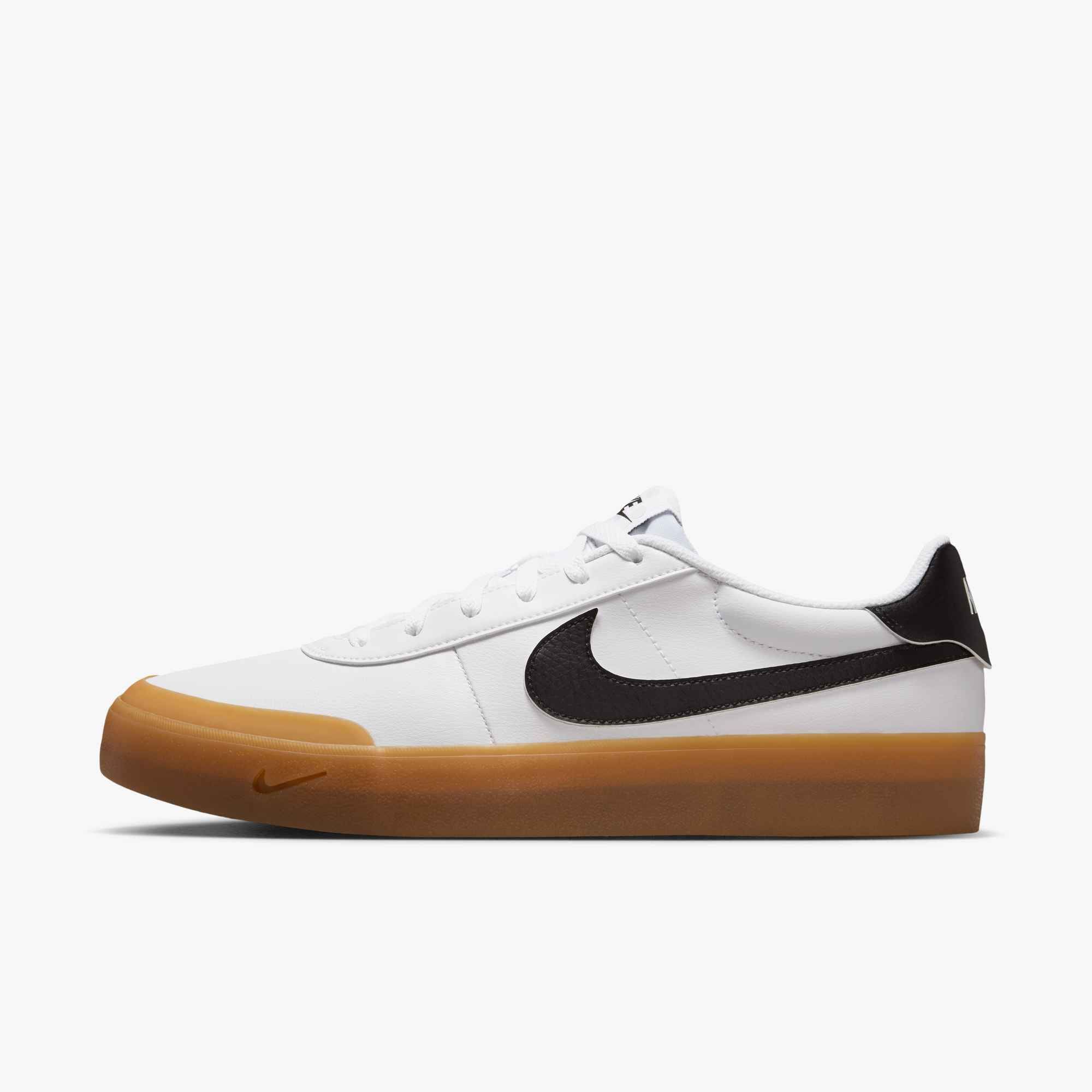 Sneaker NIKE SPORTSWEAR "COURT SHOT", Herren, Gr. 42,5, weiß, schwarz, gum light braun, Synthetik, Schuhe Sneaker