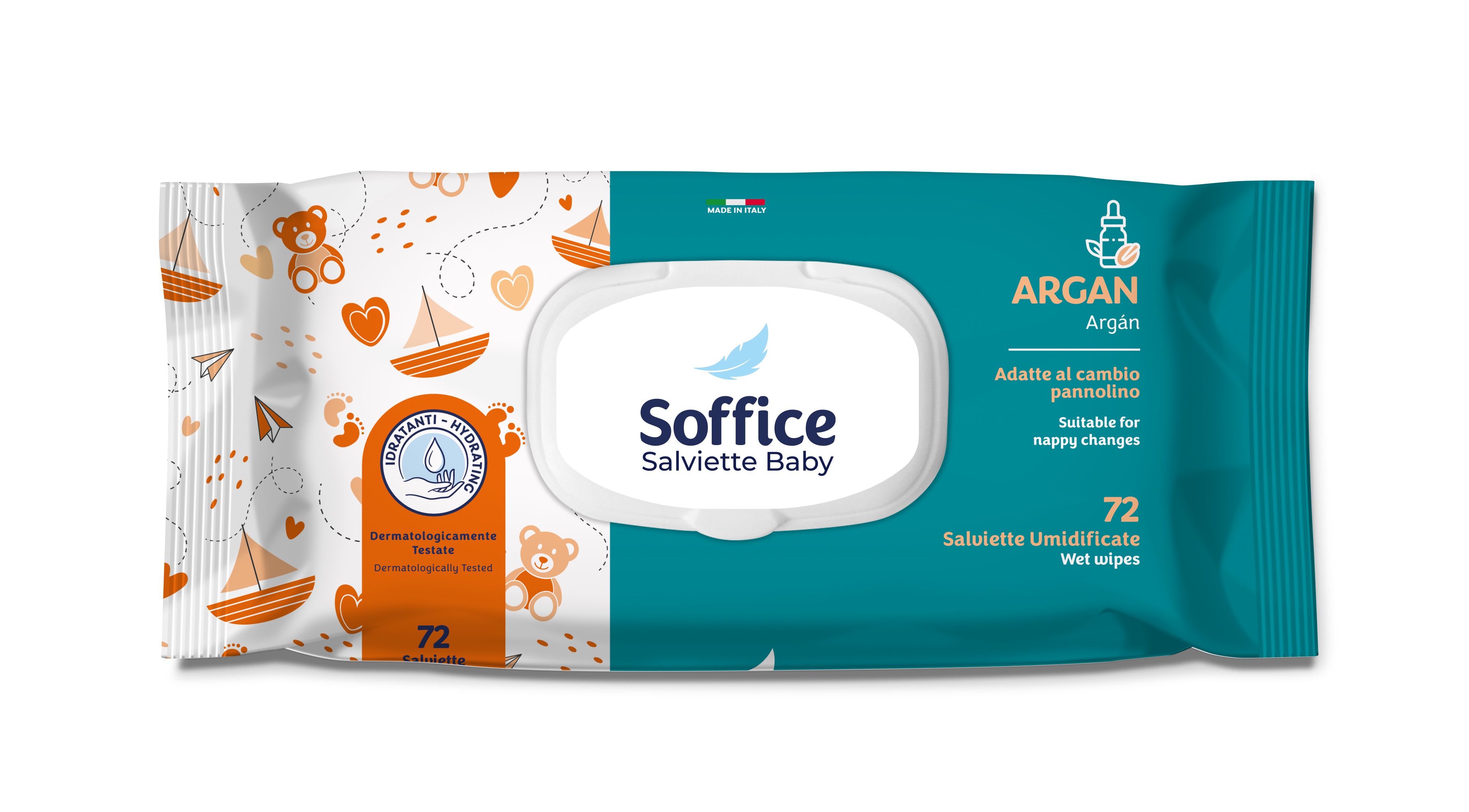 Salviette Umidificate per Neonati 12x72 Pz Pop-Up Argan (864 Salviette