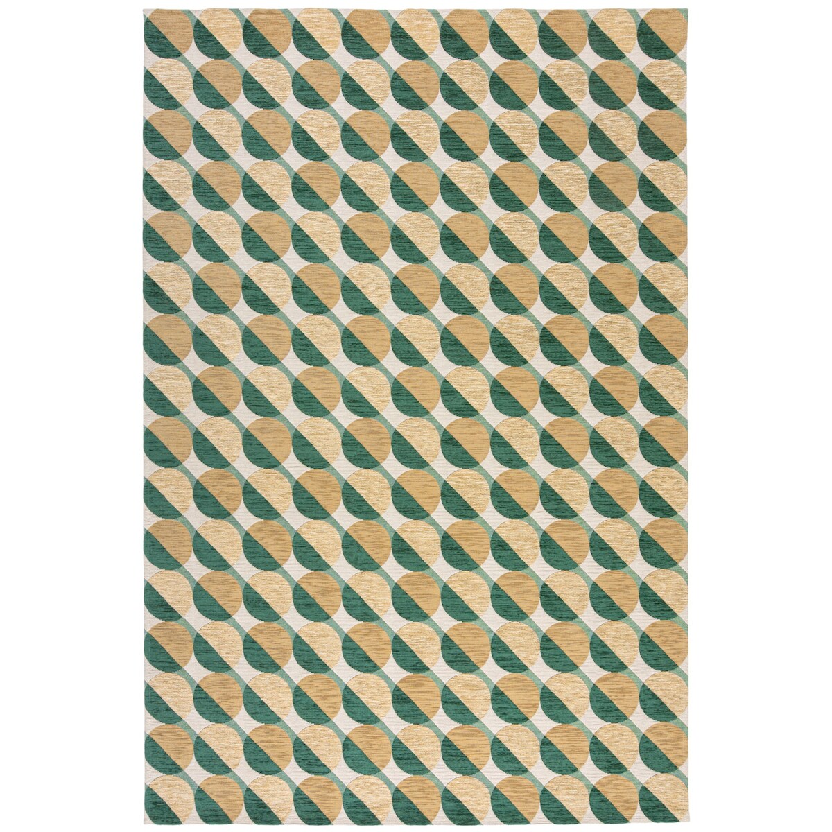 KADIMA DESIGN Teppich mit geometrischem Kreismuster | Strapazierfähig & für Fußbodenheizung | 120x170cm Image