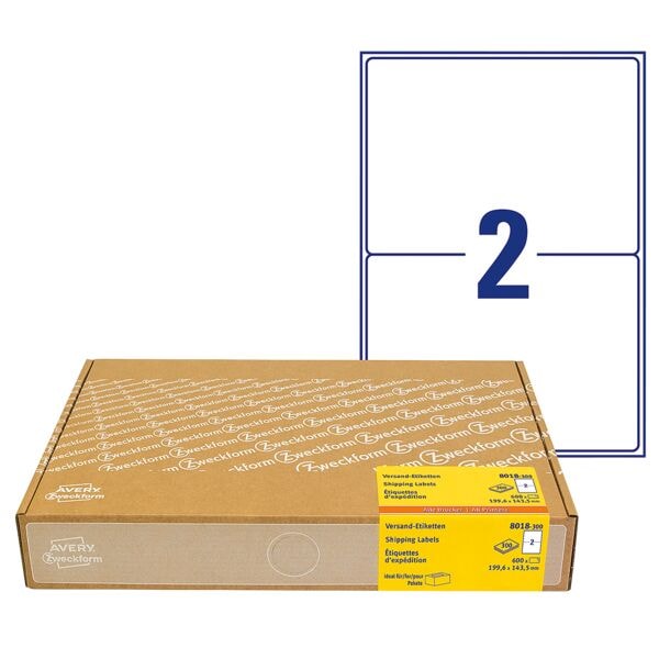Avery Zweckform 600er-Pack Versand-Etiketten »8018-300« A5 (199,6 x 143,5 mm) Image