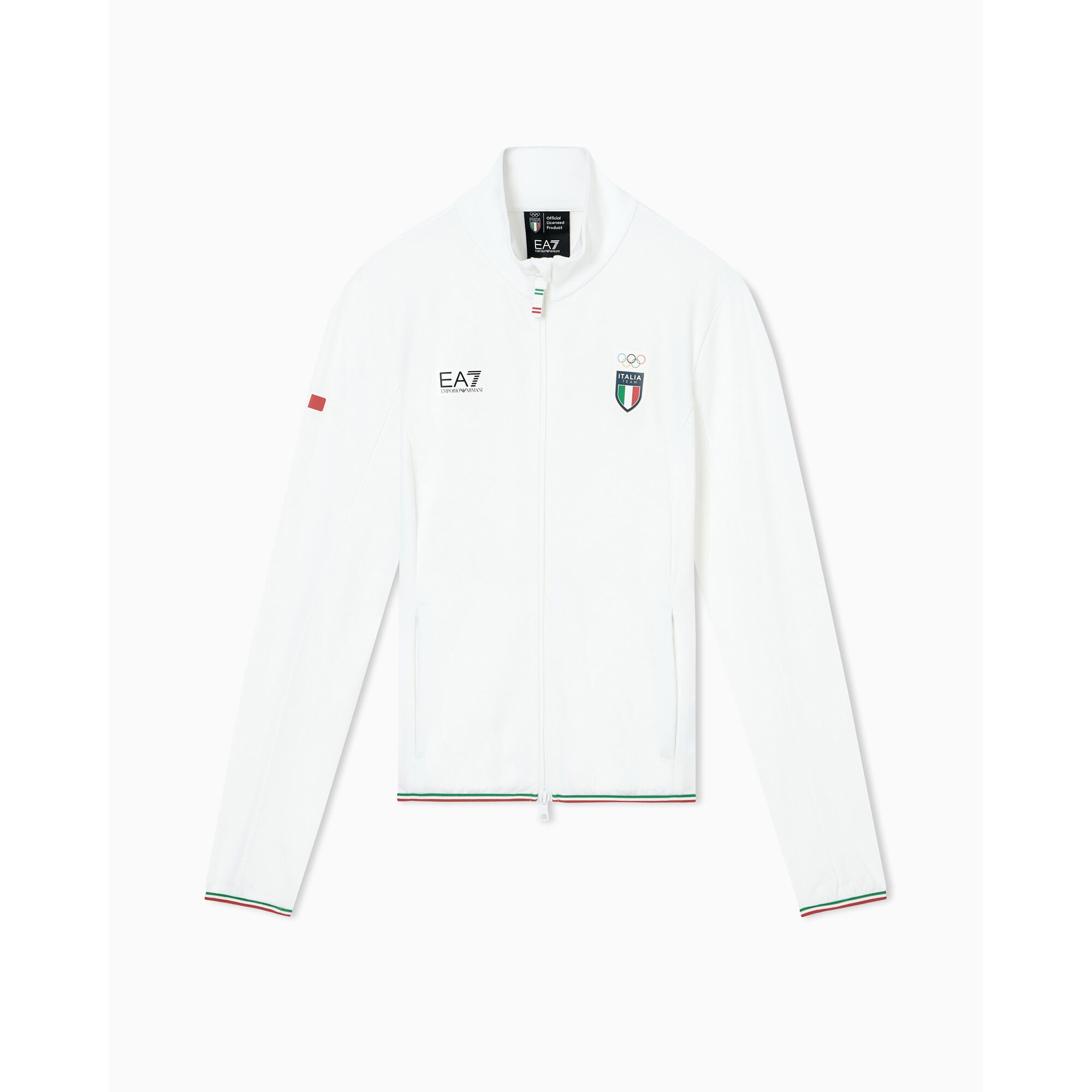 Team Italien EA7 Emporio Armani Powerstretch-Jacke – Weiß – Damen Image