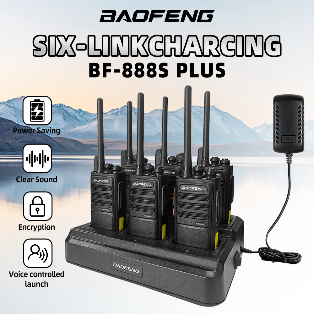 6er-Pack Baofeng 888S PLUS Walkie Talkies UHF 400–470 MHz BF-888S Tragbares 16-Kanal-Fernradio mit professioneller Reichweite und 3–5 km Image