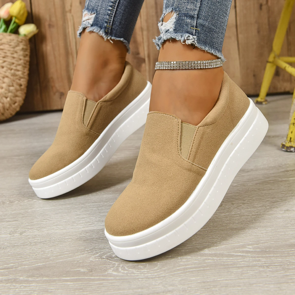 Schuhe für Frauen Frühling Freizeit Turnschuhe Neue frauen Faul Schuhe Leichte Dicke Sohle Plattform Frauen Schuhe Größe 36-43