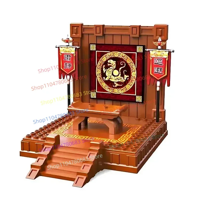 MOC Bausteine Drei Königreiche Kampfkunst Tisch Szene Modell Ornamente Kinder DIY Sammlung von Spielzeug Urlaub Geschenke Image