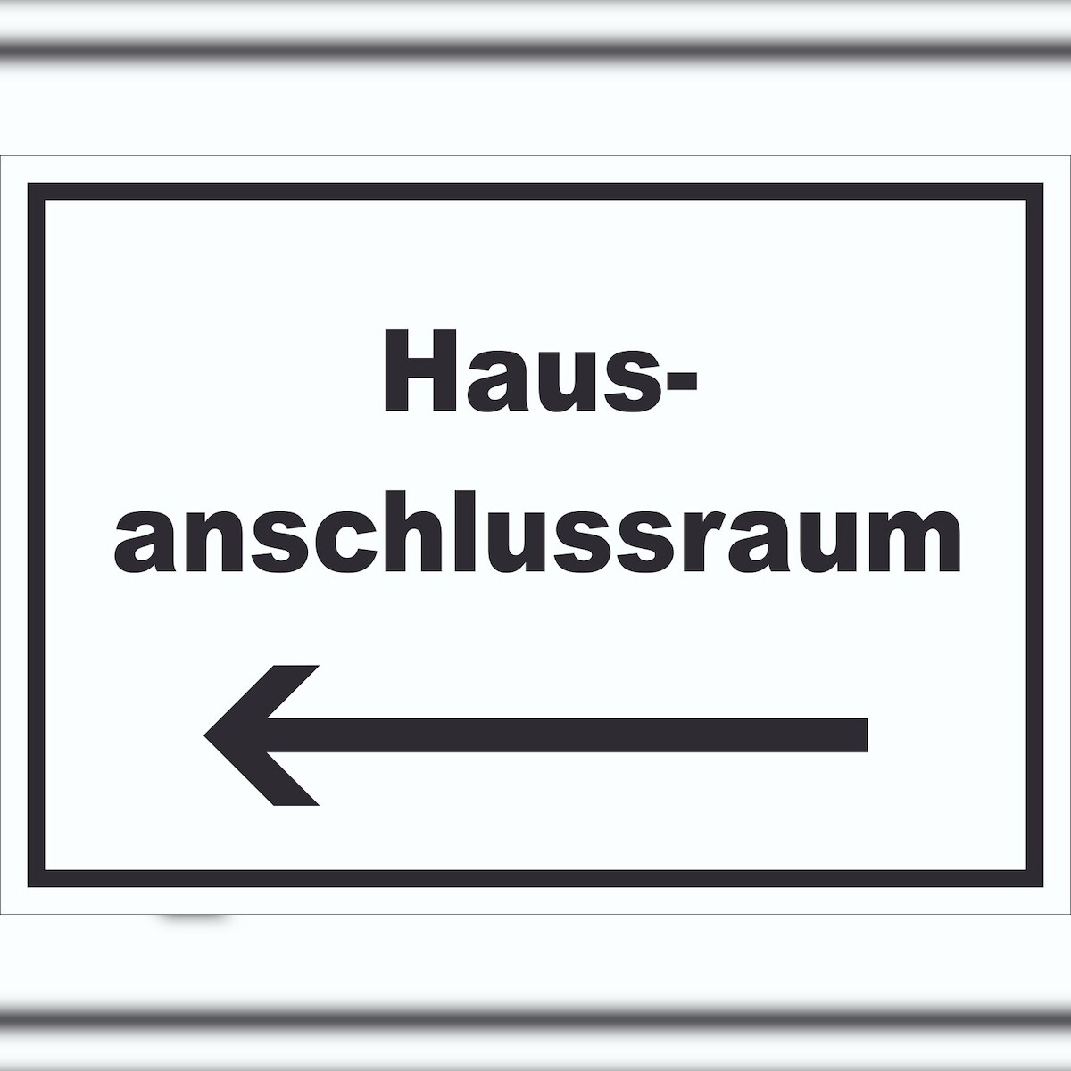 HB-Druck Hausanschlussraum Schild mit Text und Richtungspfeil links HAR waagerecht A4 (210x297mm) Image