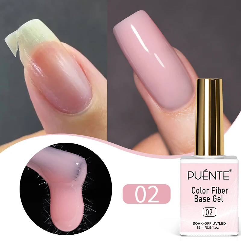 15 ml milchig weißes Gelee, nacktes rosa Faser-Basisgel für die Reparatur von Nägeln, stärkt die Verlängerungskonstruktion, Soak Off UV-Nagelkunstlack Image