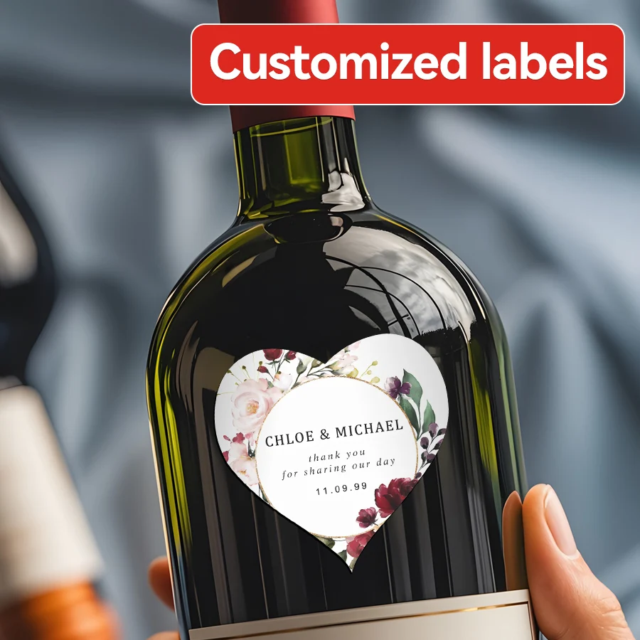 Personalisierte Brautparty-Aufkleber, individuelles Design, Vintage-Blumen-Siegeletiketten für Hochzeitseinladungen, Geschenkverpackung, Dekor Image