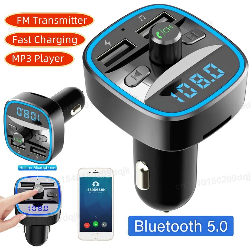 T25 FM Sender Auto Bluetooth 5,0 Smart Stimme Navigation MP3 Player Dual USB Schnelle Lade Freisprecheinrichtung Wireless Image