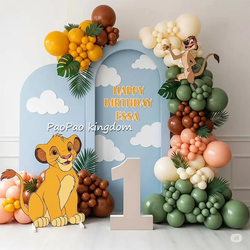 Neue König der Löwen Simba Thema Dschungel Safari Girlande Bogen Ballon Kinder Geburtstag Party Decor Liefert Baby Dusche Geschenke Image