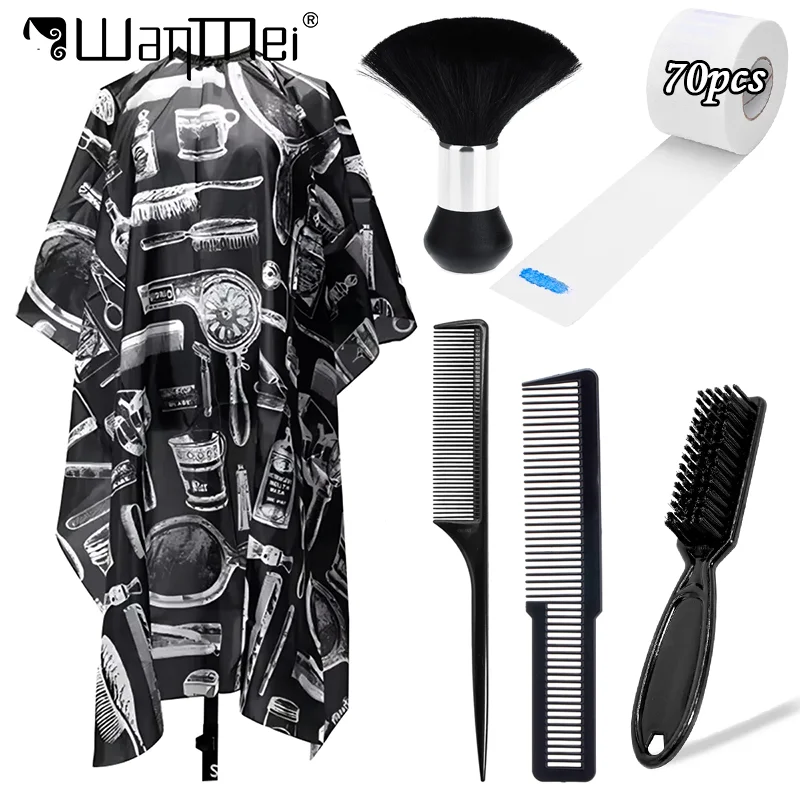 Outils professionnels de Salon de coiffure, peignes de coupe de cheveux, tablier de barbier, bande de protection du cou, plumeau, accessoires de beauté pour Salon