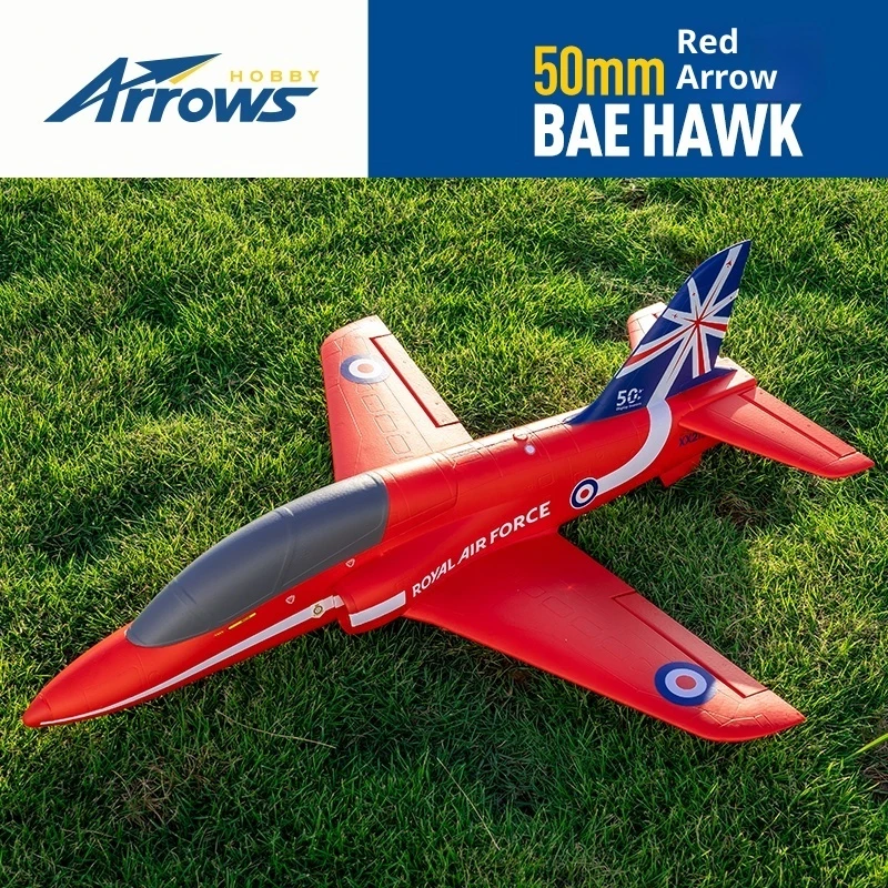 Blue Arrows 50 mm BAE Hawk Red Arro Channel Realistisches Modell Handwurfjäger Starrflügelmontiertes ferngesteuertes Flugzeug Image