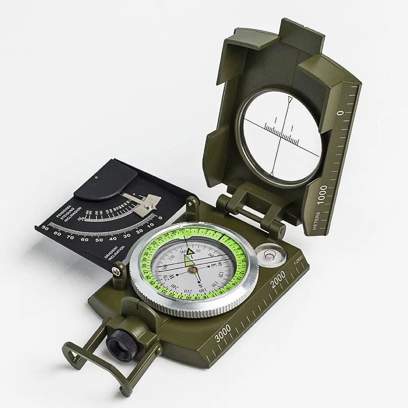 Professioneller Kompass, hochpräzise Metall-Navigation mit Neigungsmesser, Outdoor-Erkundung, Camping, Wandern, Überlebenswerkzeuge Image