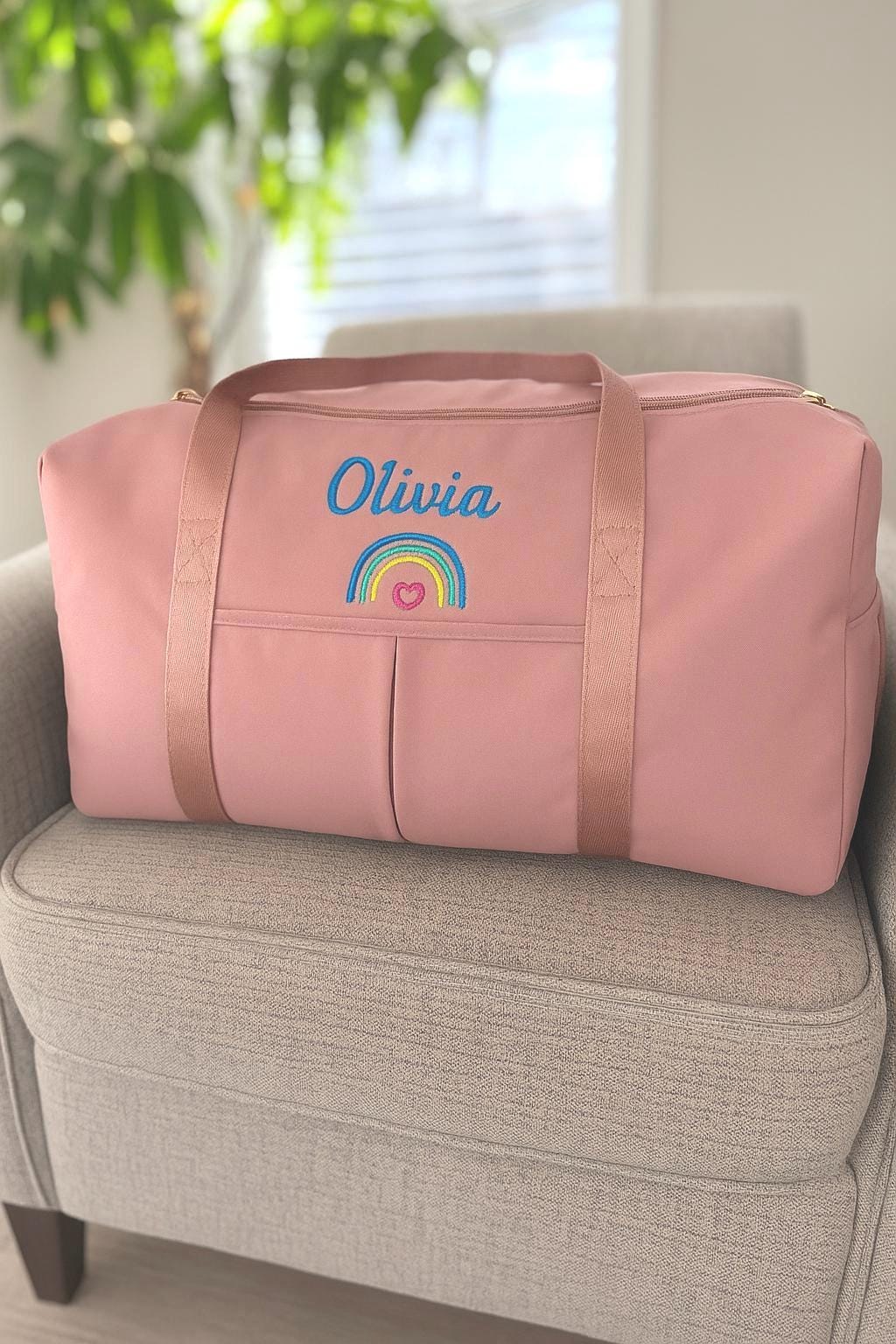 Borsa da viaggio personalizzata ricamata per bambini, borsa da viaggio personalizzata per ragazzo, borsa da viaggio per ragazza, regalo per cheerleade
