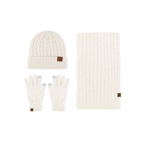 Unisex-Weihnachtsset mit Mütze, Schal und Handschuhen mit Touchscreen-Handschuhen, mehrere Farben, perfekt für Wintermode und als Weihnachtsgeschenk Image