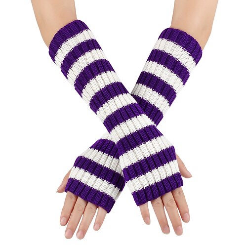 Damen 1 Paar Halbfinger / Gestrickte Handschuhe Streetwear / Outdoor Handschuhe - Gestreift Druck