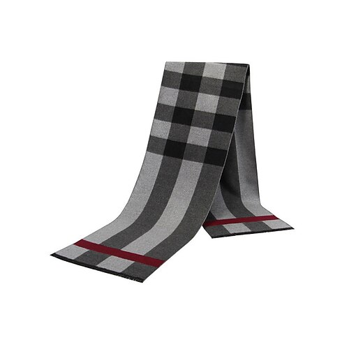 Weihnachtsschal für Herren mit Karomuster, Polyestermaterial, mehrere Farben, perfekt für Wintermode und als Weihnachtsgeschenk Image