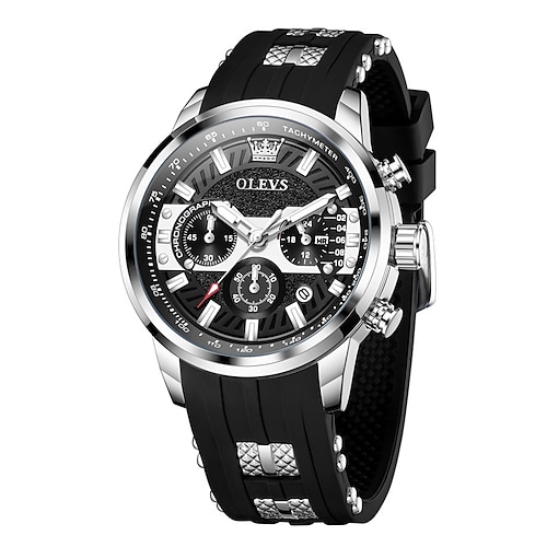 Die neue Herren-Business-Uhr der Marke Olevs verfügt über einen leuchtenden Kalender, ein kleines Dreizeiger-Zifferblatt und eine trendige, sportliche und modische Herren-Quarzuhr Image