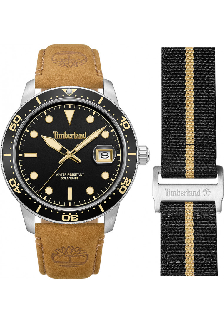 Timberland TDWGB00834X0 Mens Peatfield Watch and Strap Gift Set - Silver - One Size | Timberland Sale | Discount Designer Brands