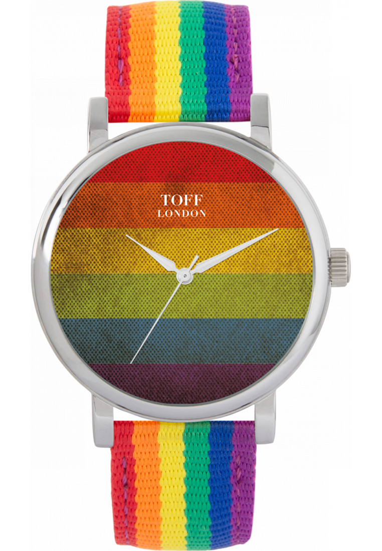 Toff London Womens TLWS-70826 38mm Pride Vintage Rainbow Watch - Silver - One Size | Toff London Sale | Discount Designer Brands