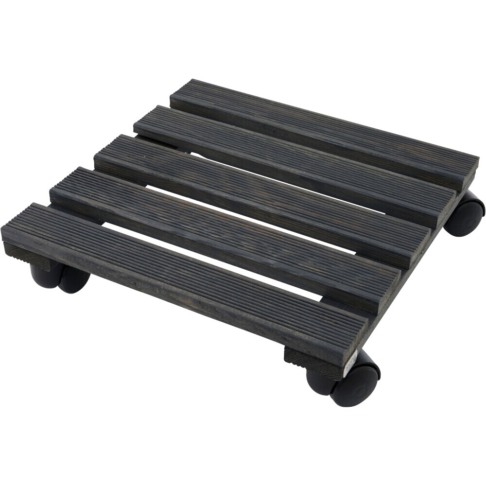 Siena Garden Holz-Pflanzenroller eckig anthrazit 38 x 38 cm Image